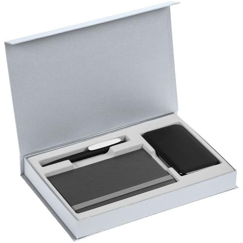 Коробка Silk с ложементом под ежедневник 10x16 см, аккумулятор и ручку; - купить необычные сувениры в Воронеже