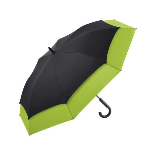 Зонт-трость 7709 Stretch с удлиняющимся куполом, полуавтомат, черный/лайм