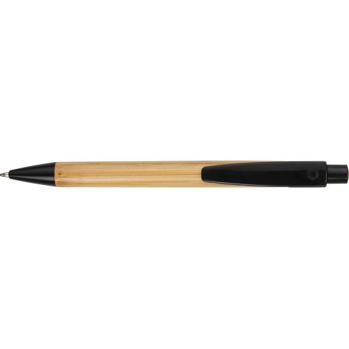Ручка шариковая Borneo из бамбука, черный; - купить подарки с логотипом в Воронеже