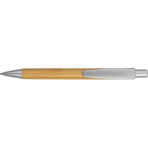 Ручка шариковая Arasiyama из бамбука, серебряный; - купить подарки с логотипом в Воронеже