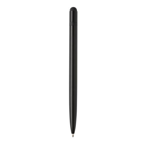 Металлическая ручка-стилус Slim, черный - черный