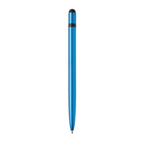 Металлическая ручка-стилус Slim - синий;