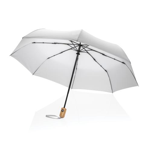 Автоматический зонт Impact из RPET AWARE™ с бамбуковой рукояткой; - купить подарки с логотипом в Воронеже