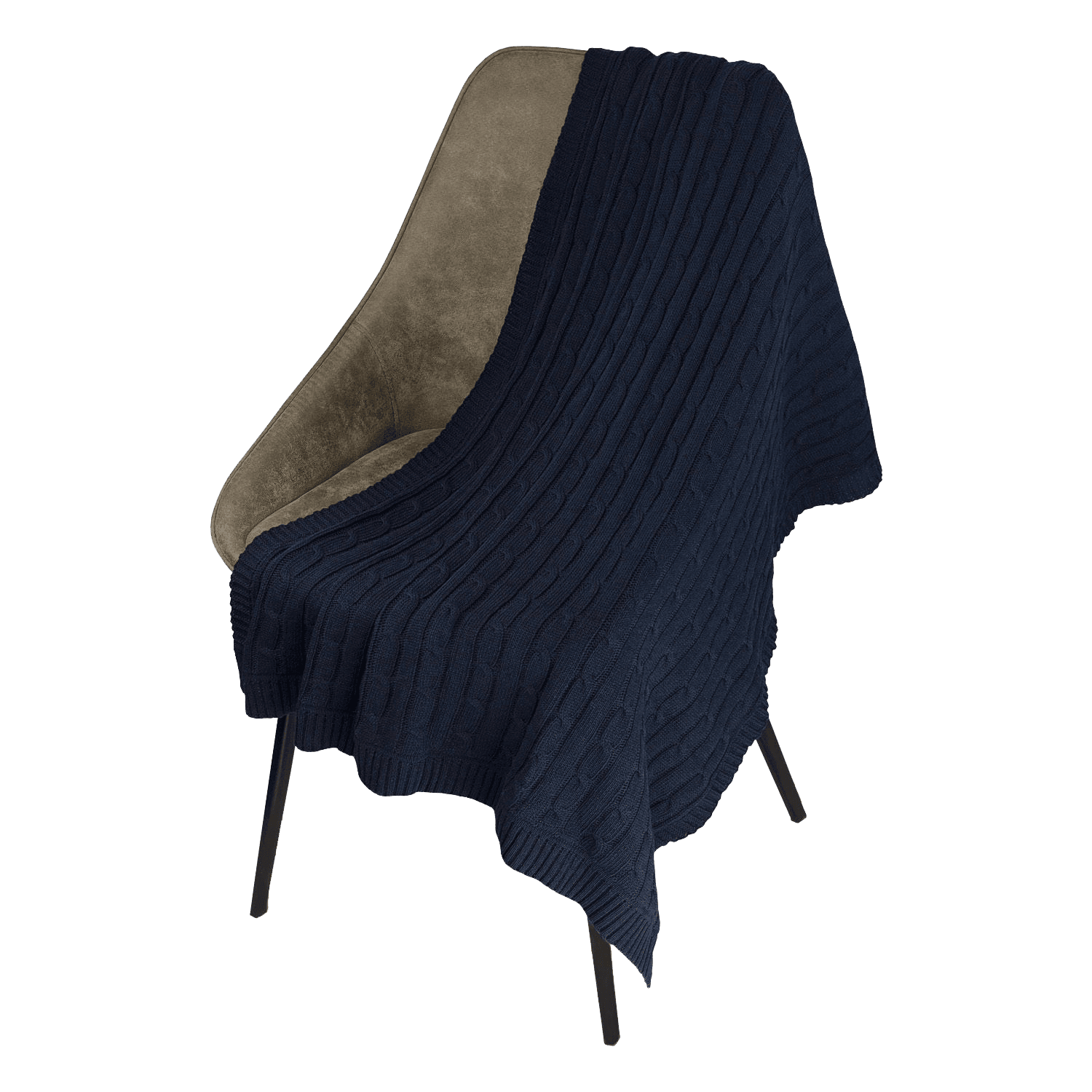 Плед Fado вязаный, синий (без подарочной коробки)