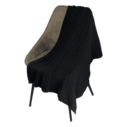 Плед Фадо (Fado) вязаный, темно-синий (без подарочной коробки)