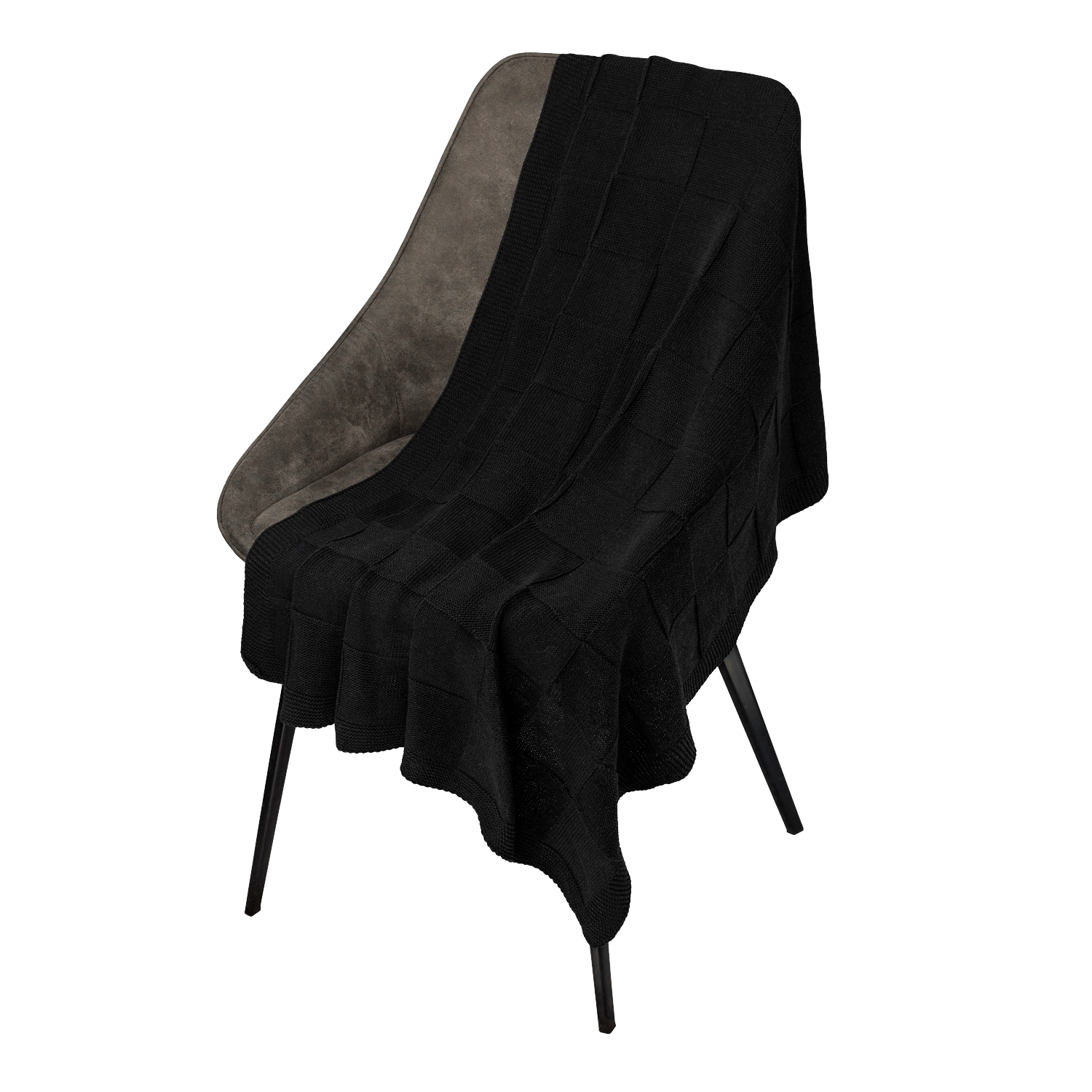 Плед Селла (Cella) вязаный, черный (без подарочной коробки)