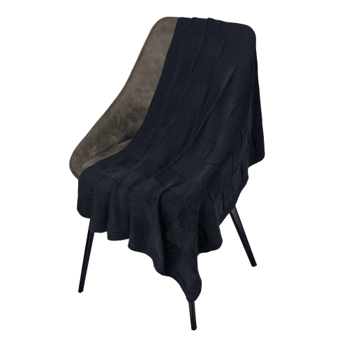 Плед Селла (Cella) вязаный, синий (без подарочной коробки)