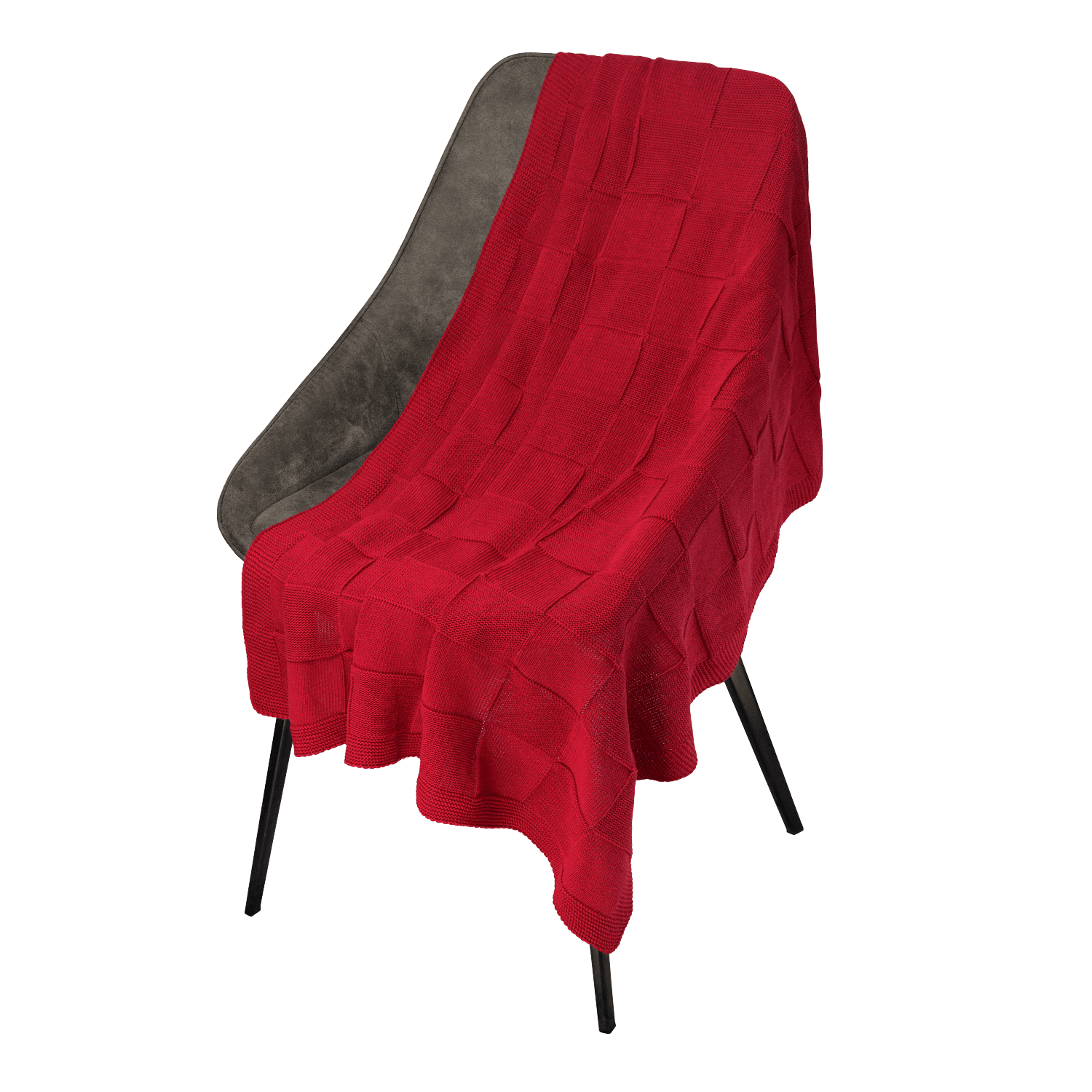 Плед Селла (Cella) вязаный, красный (без подарочной коробки)