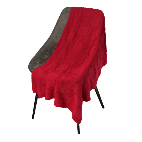 Плед Селла (Cella) вязаный, красный (без подарочной коробки)