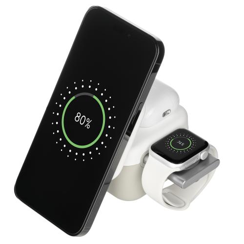 Беспроводная зарядная станция 3в1 15W Куб ; - купить подарки с логотипом в Воронеже