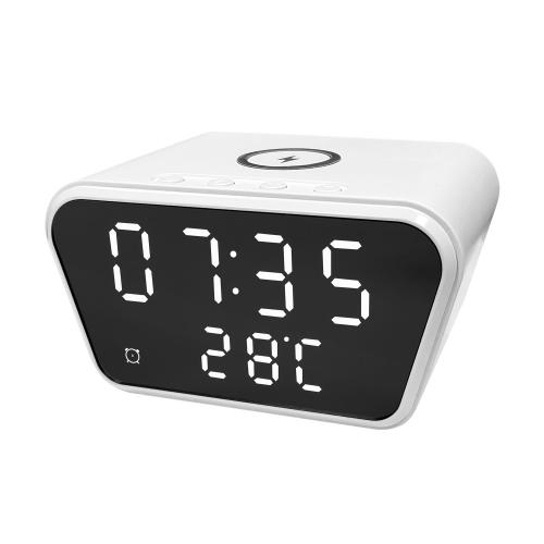 Настольные часы 5в1 с беспроводной зарядкой 15W Tempo; - купить бизнесс-сувениры в Воронеже