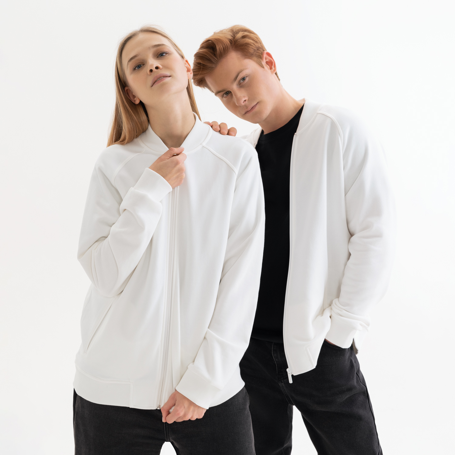 Толстовка на молнии, унисекс Торрес (Torres) белая, размер XXL