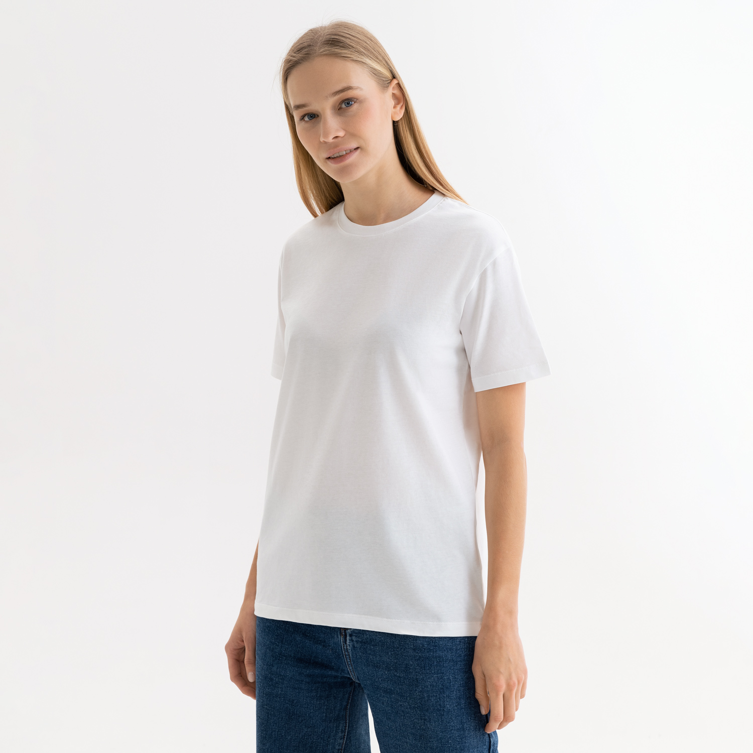 Футболка унисекс Крис (Kris), 150 гр., белая (теплого оттенка), размер XS