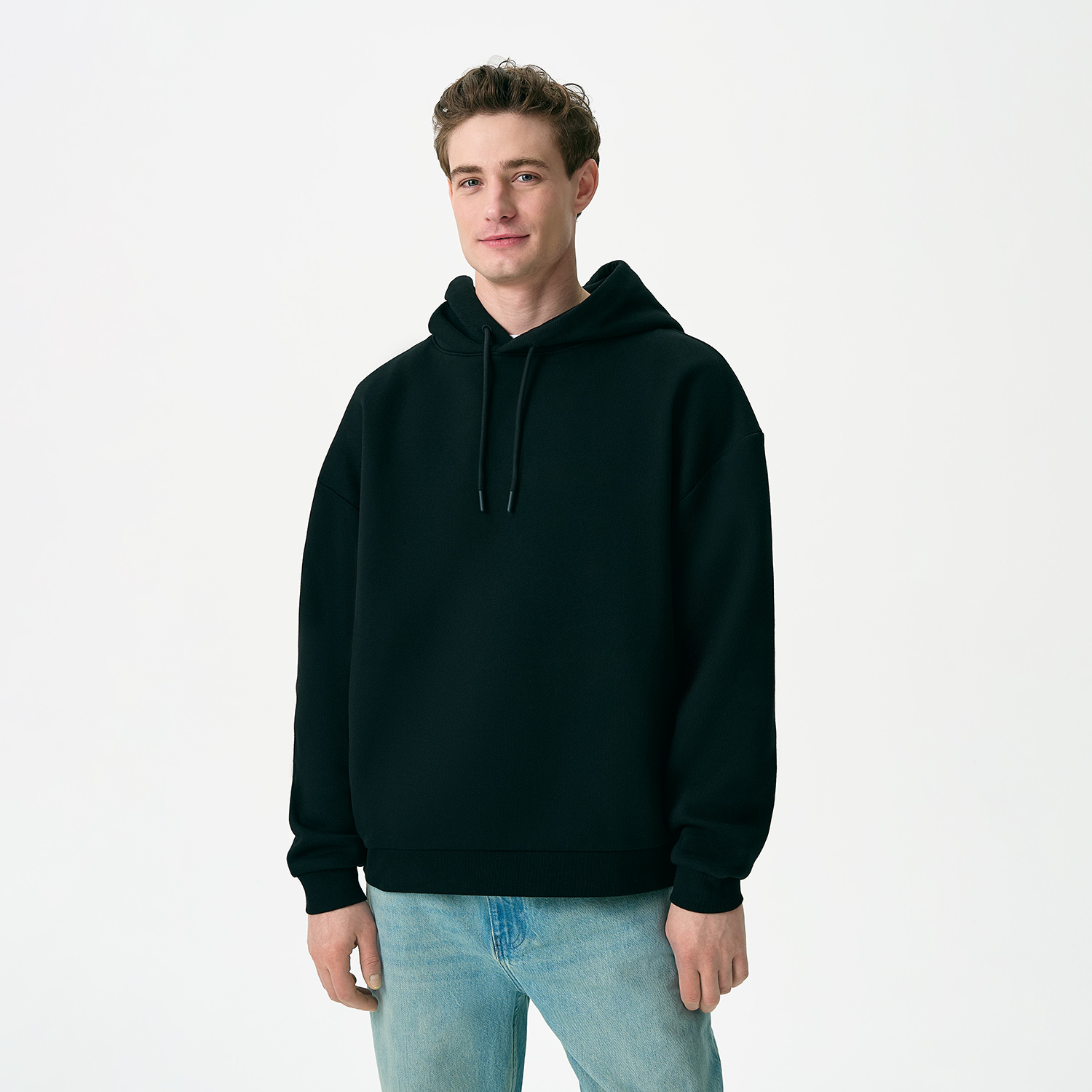 Худи релакс унисекс Баланс (Balance), с начесом, черный