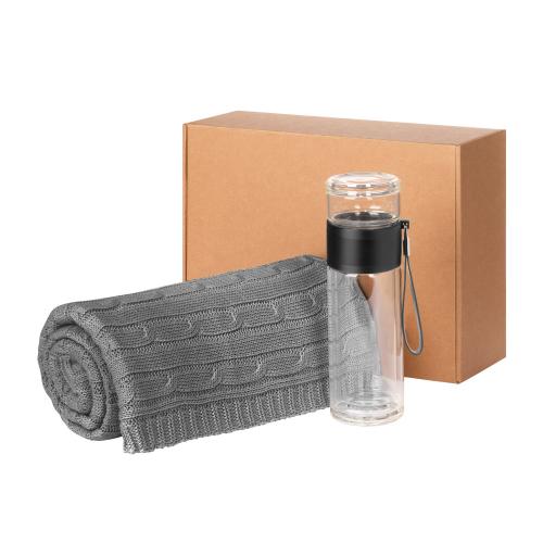 Подарочный набор Терсо (Terso), Фадо (Fado), серый (плед, термобутылка)