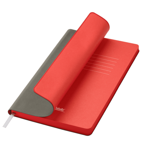 Ежедневник Латте софт-тач (Latte soft touch) недатированный, серый/красный