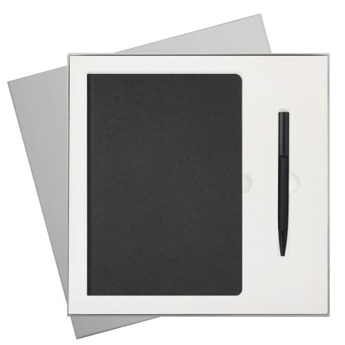 Подарочный набор Мун Ривер (Moon river), черный (ежедневник, ручка)