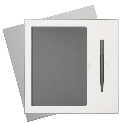 Подарочный набор Мун Ривер (Moon river), серый (ежедневник, ручка)