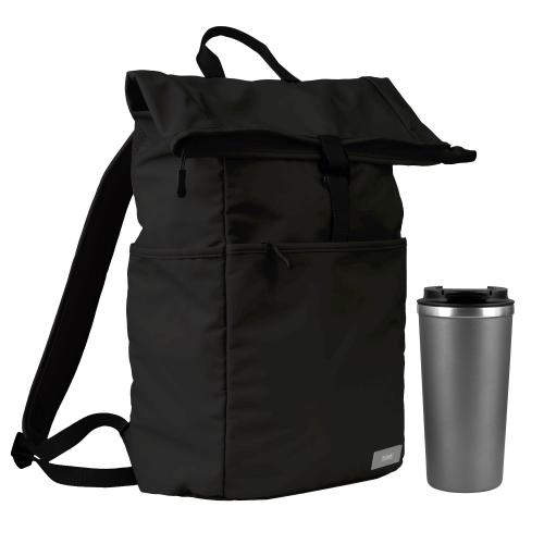 Подарочный набор Палермо (Palermo), Бостон (Boston), черный/серый (рюкзак, термокружка)