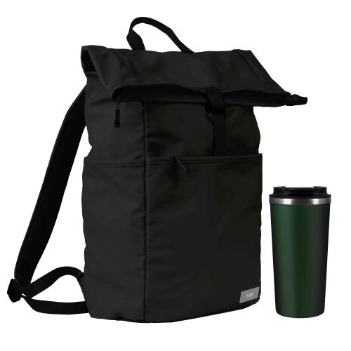 Подарочный набор Палермо (Palermo), Бостон (Boston), черный/зеленый (рюкзак, термокружка)