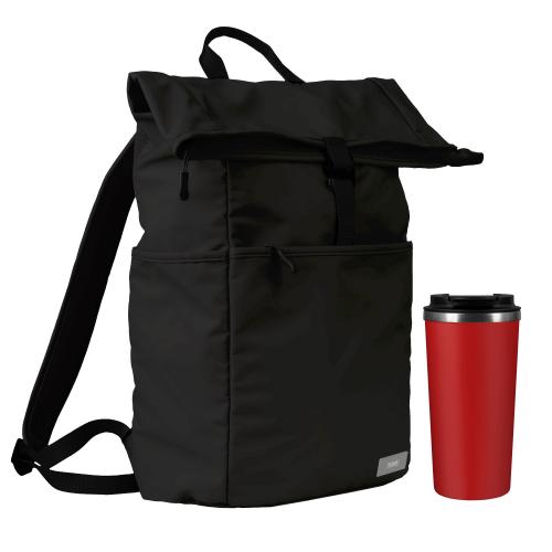 Подарочный набор Палермо (Palermo), Бостон (Boston), черный/красный (рюкзак, термокружка)