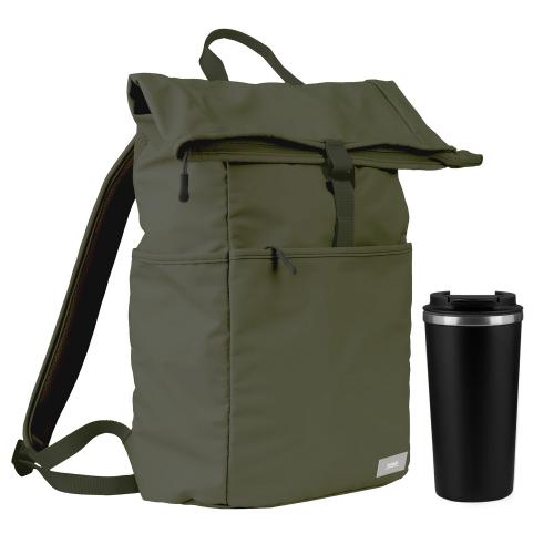 Подарочный набор Палермо (Palermo), Бостон (Boston), зеленый/черный (рюкзак, термокружка)
