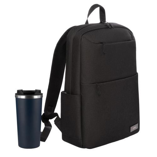 Подарочный набор Палермо (Palermo), Форст (Forst), черный/синий (рюкзак, термокружка)