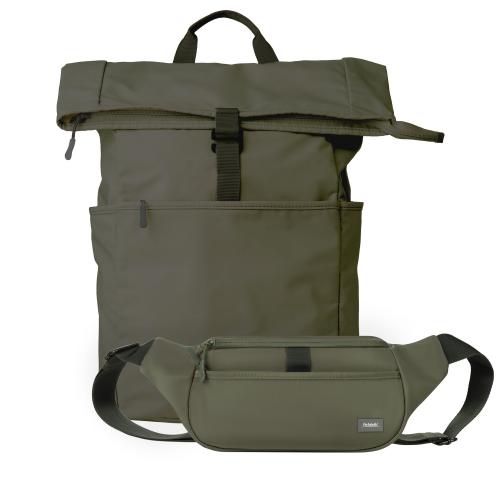 Подарочный набор Бостон (Boston) рюкзак + поясная сумка, зеленый