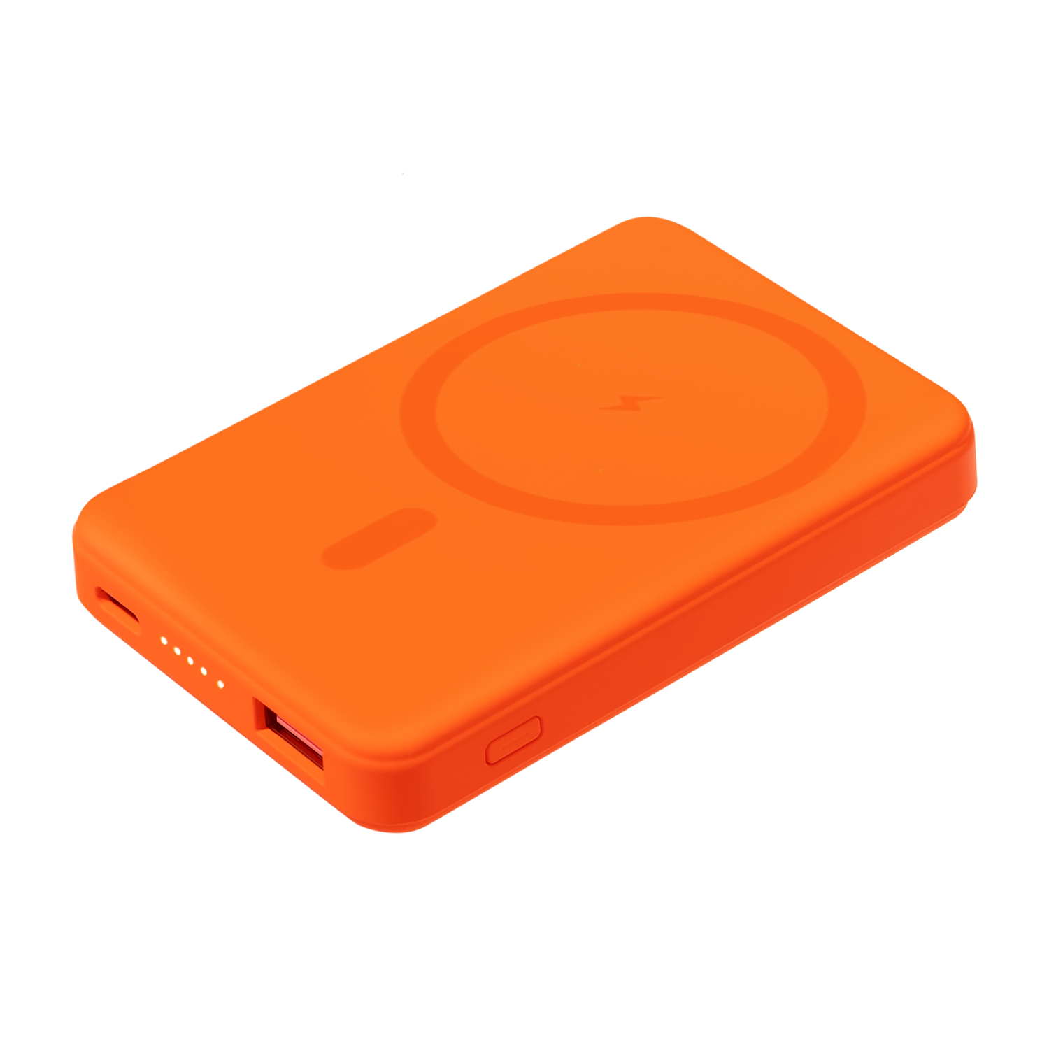 Внешний аккумулятор Ларго PD (Largo PD) 5000mAh с функцией беспроводной зарядки 15W, оранжевый