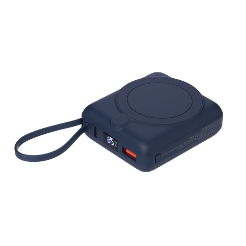 Внешний аккумулятор с подсветкой Риттер PD (Ritter PD) 10000mAh с функцией беспроводной зарядки 15W, синий