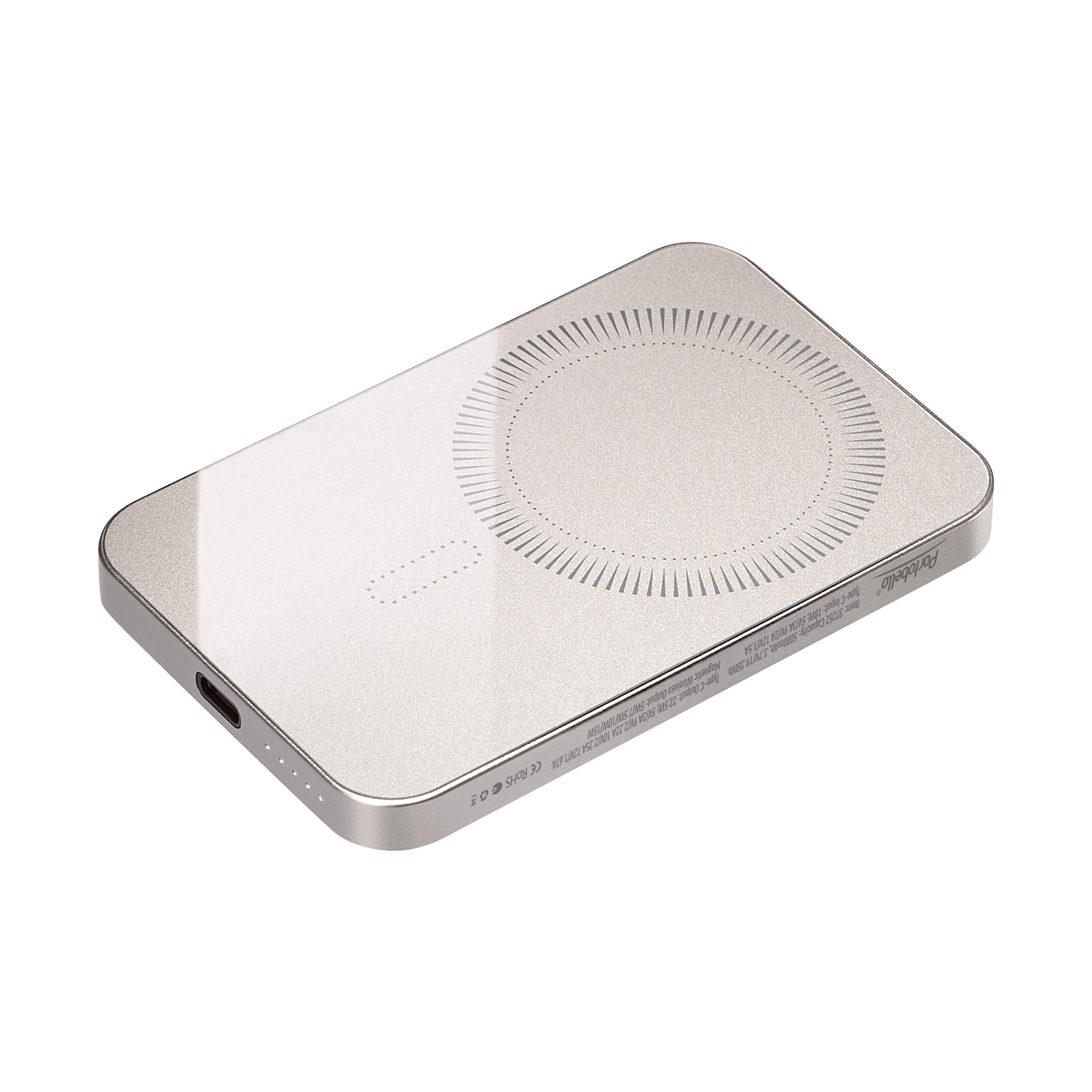 Внешний аккумулятор Артекс PD (Artex PD) 5000mAh с функцией беспроводной зарядки 15W, титановый