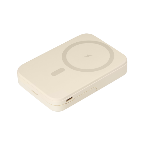 Внешний аккумулятор Union PD 10000mAh с функцией беспроводной зарядки 15W, бежевый