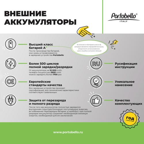 Внешний аккумулятор с подсветкой Skyline Plus 10000 mAh; - купить именные сувениры в Воронеже
