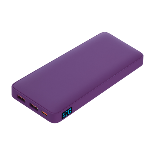Внешний аккумулятор с подсветкой Анкор Плюс PD (Ancor PD Plus) 10000 mAh, фиолетовый
