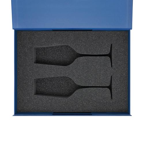 Ложемент под 2 бокала для шампанского (рифленое стекло) в среднюю коробку-трансформер ; - купить подарки с логотипом в Воронеже