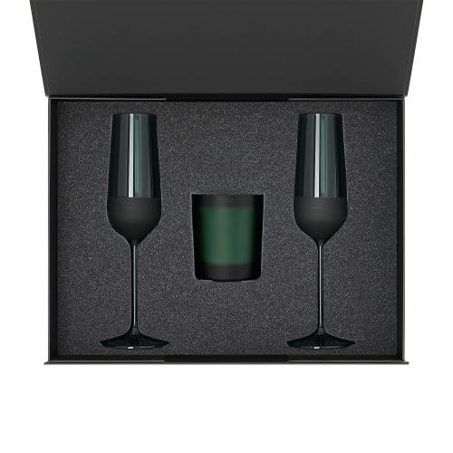 Ложемент под свечу Энигма (Enigma) + 2 бокала для шампанского в среднюю коробку-трансформер ; - купить необычные сувениры в Воронеже