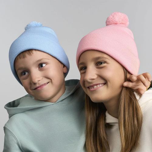 Шапка вязаная детская с помпоном KID WIND-S; - купить подарки с логотипом в Воронеже