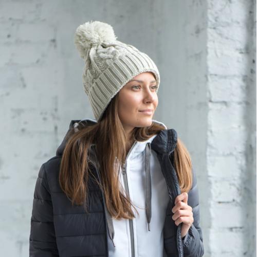 Шапка VOGUE,  белый, верх: 100% акрил; - купить подарки с логотипом в Воронеже