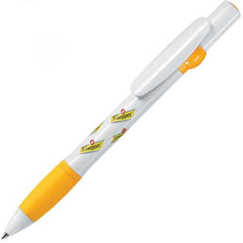 ALLEGRA, ручка шариковая, желтый/белый; - купить бизнесс-сувениры в Воронеже