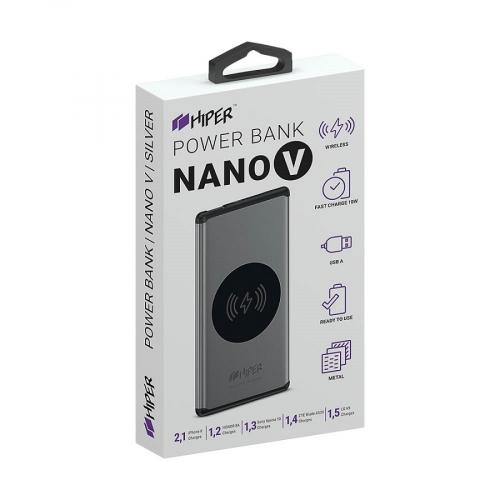 Универсальный аккумулятор NANO V Silver 5000 мАч; - купить подарки с логотипом в Воронеже