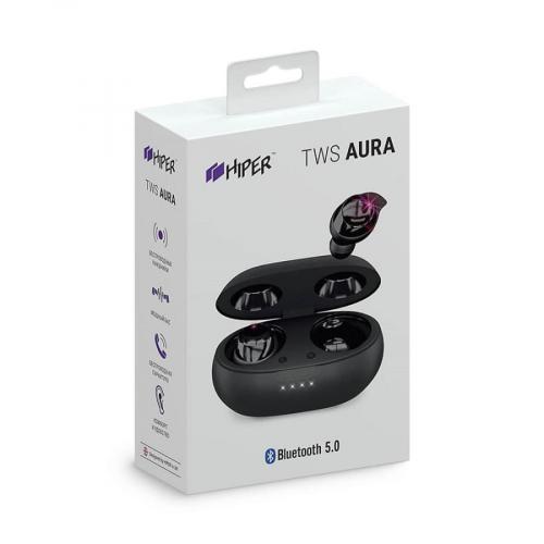 Наушники беспроводные с зарядным боксом HIPER TWS AURA; - купить необычные подарки в Воронеже