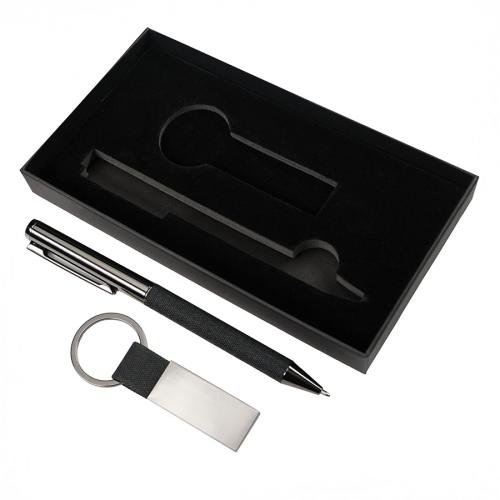 Набор ручка+ брелок COLLISION, черный/темно-серый, металл, пластик; - купить необычные сувениры в Воронеже