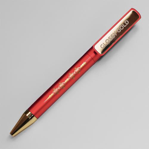 Ручка шариковая GLOSSY GOLD; - купить подарки с логотипом в Воронеже