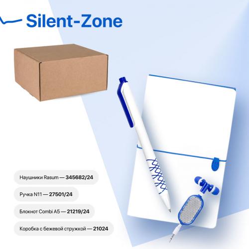 Набор подарочный SILENT-ZONE: бизнес-блокнот, ручка, наушники, коробка, стружка; - купить бизнесс-сувениры в Воронеже