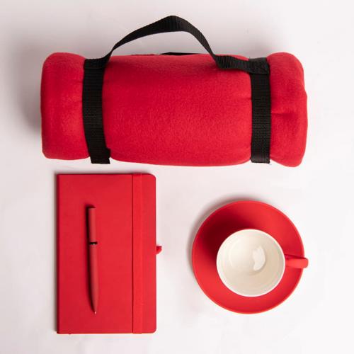 Набор подарочный COSINESS: плед, ежедневник, ручка, чайная пара, коробка; - купить необычные подарки в Воронеже