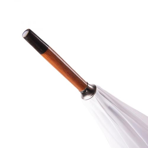 Зонт-трость с деревянной ручкой, полуавтомат; белый; D=103 см; - купить необычные сувениры в Воронеже