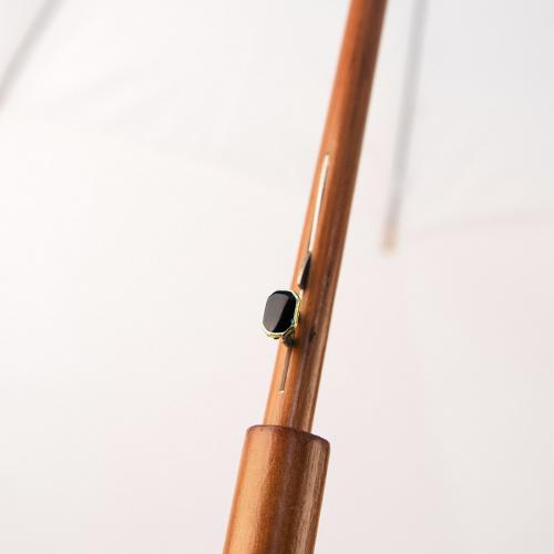 Зонт-трость с деревянной ручкой, полуавтомат; белый; D=103 см; - купить именные сувениры в Воронеже