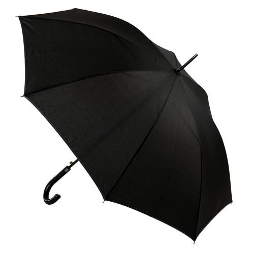 Зонт-трость OXFORD с ручкой из искусственной кожи ,чёрный, полуавтомат; - купить необычные подарки в Воронеже