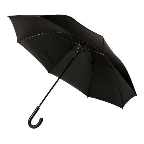 Зонт-трость CAMBRIDGE с ручкой soft-touch чёрный, полуавтомат, 100% полиэстер; - купить бизнесс-сувениры в Воронеже