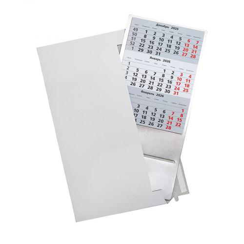 Календарь настольный на 2 года; серебристый; размер 23*10,5 см,сталь; - купить необычные сувениры в Воронеже